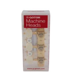 Gotoh 35G-510P-P/B polished brass tuners for classical guitar