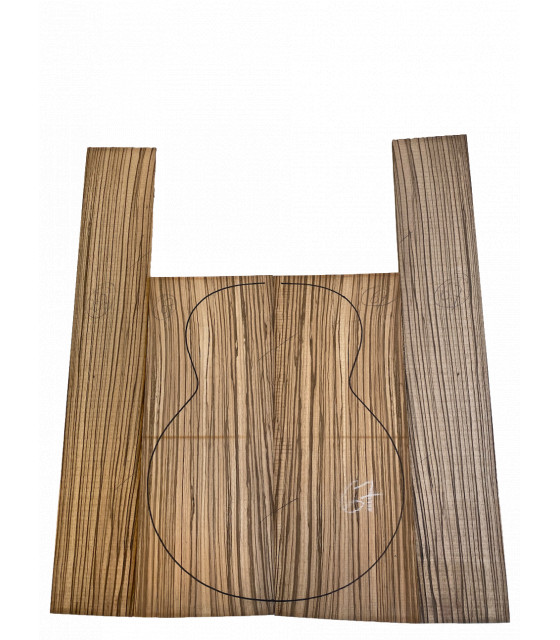 Zebrano back and sides set 67 for acoustic guitar