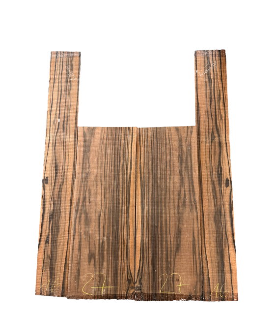 Ensemble de plaques latérales et arrière en ébène de Makassar 27 pour guitare acoustique